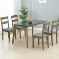 ALDEN 4 SEATER BK GLASS DINING TABLE 4x2.5 + MALKA CHAIR IN WALNUT FINISH