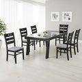 BENSON 6 SEATER BK GLASS DINING TABLE 6x3.5 + GIBSON CHAIR IN WEDGE FINISH