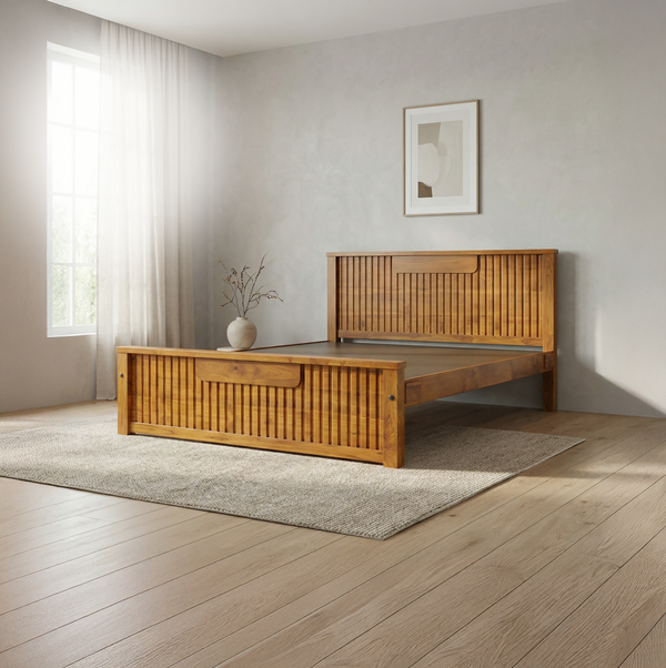 ASHWICK COT IN TEAK FINISH