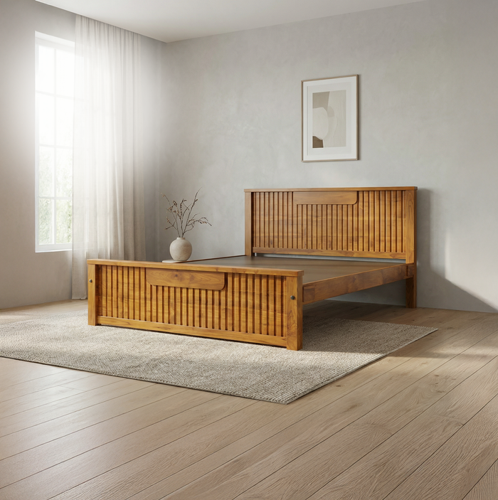 ASHWICK COT IN TEAK FINISH