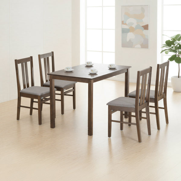 MARIEL 4 SEATER WOODEN TOP DINING TABLE 4x2.5 + BENNA CHAIR IN WALNUT FINISH