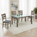 JAXON 4 SEATER MW GLASS DINING TABLE 5x3 + GIBSON CHAIR IN WALNUT FINISH